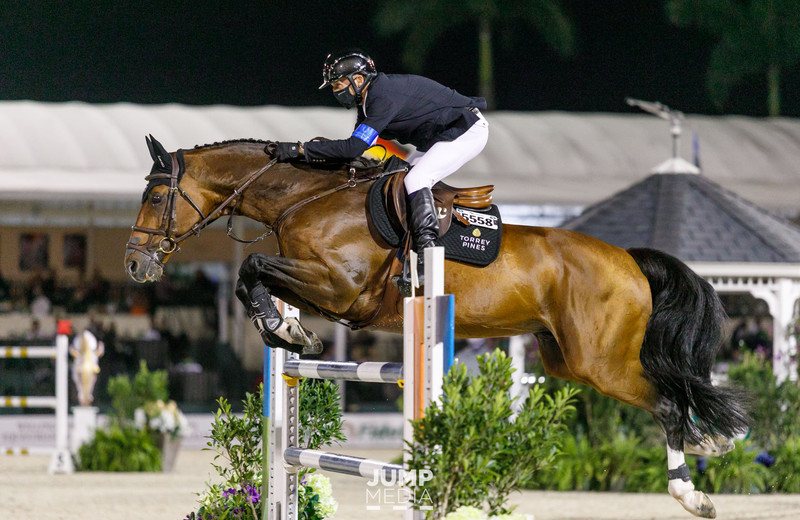 DIEU-MERCI VAN T&L (Toulon x Corrado I) en Eric Lamaze, 10e in de GP 1m60 op CSI5* Wellington op 13 februari 2021 (Foto: Rolex Torrey Pines Stable)