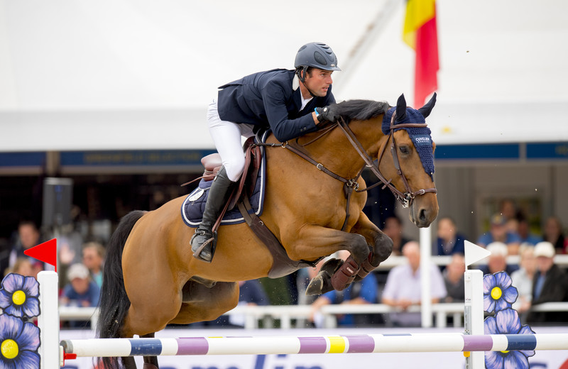 EDGARD DE PREFONTAINE (Contact vd Heffinck/Orlando – fokker: F. Collart/Duquesne te B-7133 Buvrinnes) gereden door Arnaud Doem. (foto (c) Paardenfotograaf)