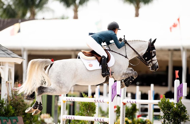 EXPRESS BLUE GP DU BOIS MADAME en Caitlyn Connors, 4e in de GP 1m45 op CSIU25-A van Wellington (USA) deze zondag 21 maart 2021 (foto: Nicole Schultz)