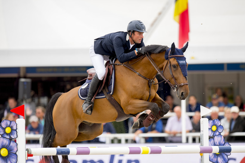 EDGARD DE PREFONTAINE (Contact vd Heffinck/Orlando – fokker: F. Collart/Duquesne te B-7133 Buvrinnes) gereden door Arnaud Doem. (foto (c) Paardenfotograaf)