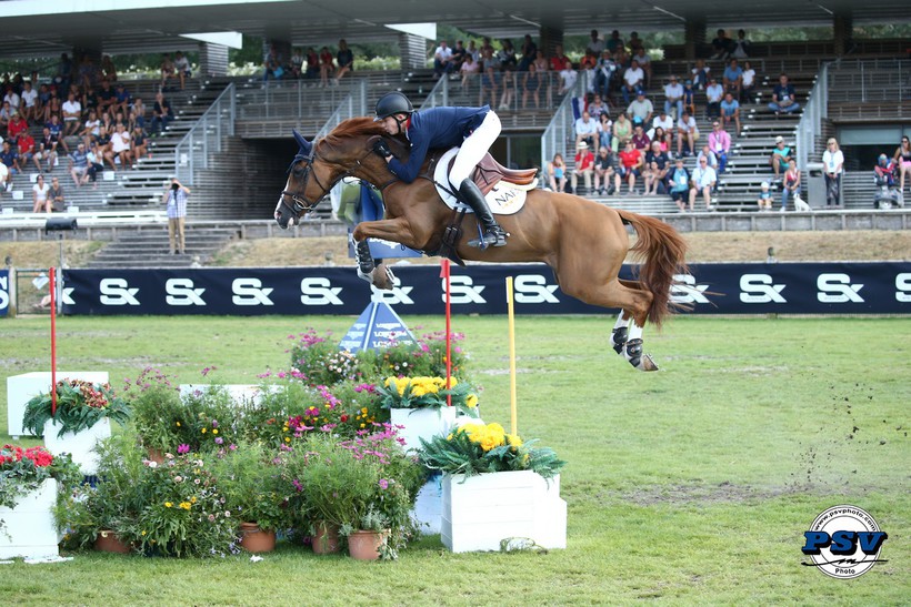 VIVALDI DU DOM (Casall/Veneur du Prelet – fokker: D. Masson à FR-59230 Saint-Amand-les-Eaux) en Harry Charles (GBR), Europees kampioen YR (foto (c) PSV)